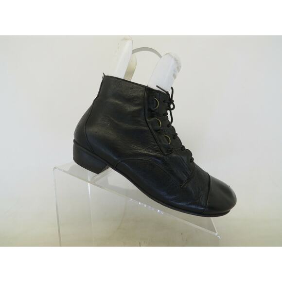Brako Womens Size 40 EUR Black Leather Laces Fashion Ankle Boots Bootie - Picture 1 of 11